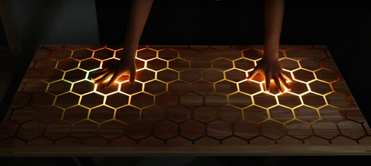 Smart CNC Carved Sensing Wood Table
