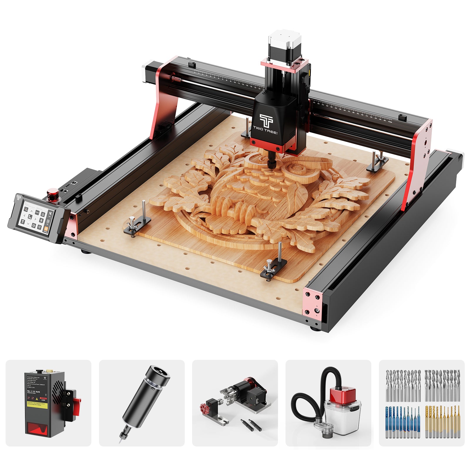 Twotrees TTC450 PRO CNC Router + TC20 Laser + 500W Motor + 4th