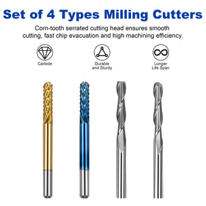 Twotrees 40 PCS End Mills CNC Router Bits