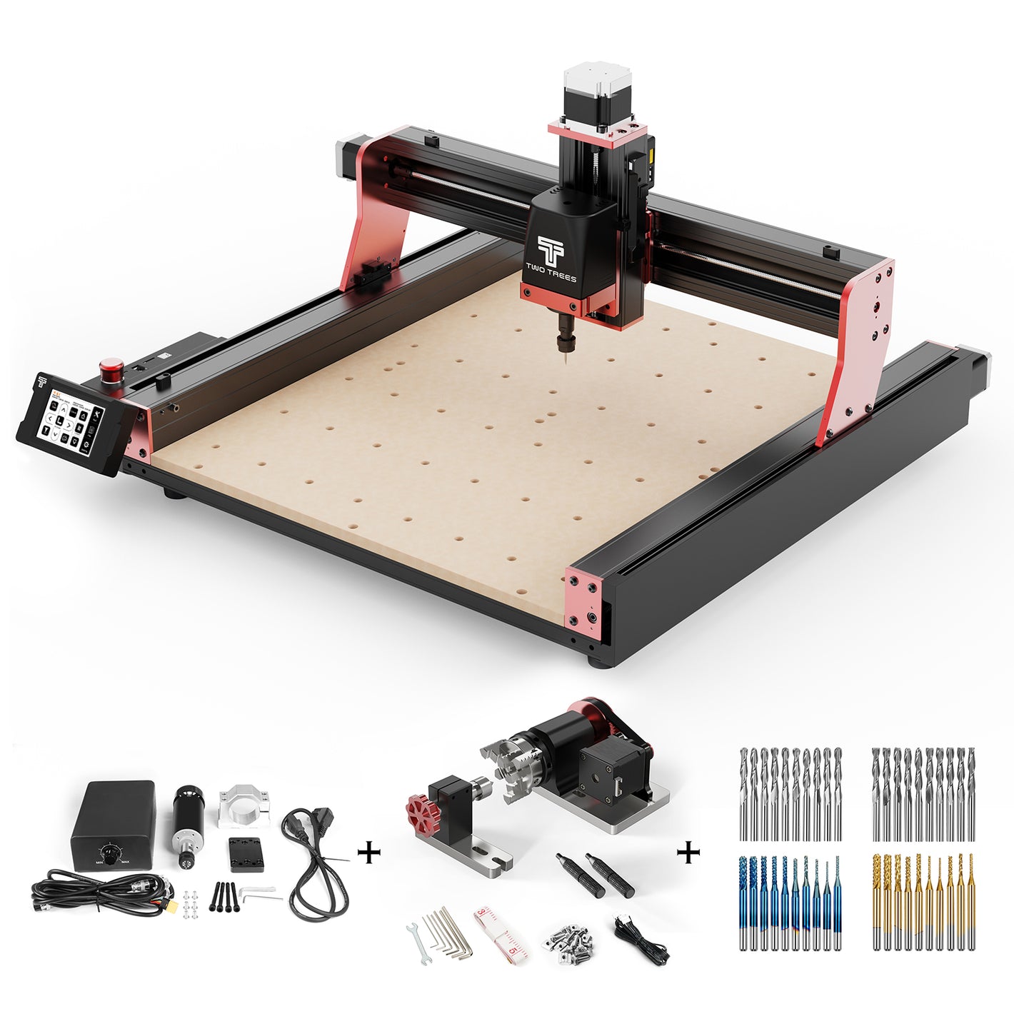 Máquina CNC Router Twotrees TTC450 PRO + Motor 500w + Eje 4 CNC Rotatorio + Fresas