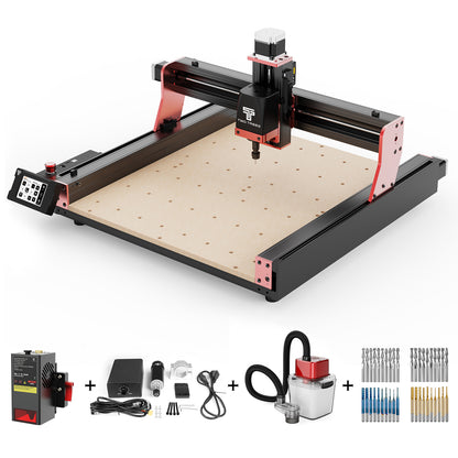 Twotrees TTC450 PRO CNC-Fräsmaschine + TC20-Lasermodul + 500-W-Motor + Staubsauger + Schaftfräser 