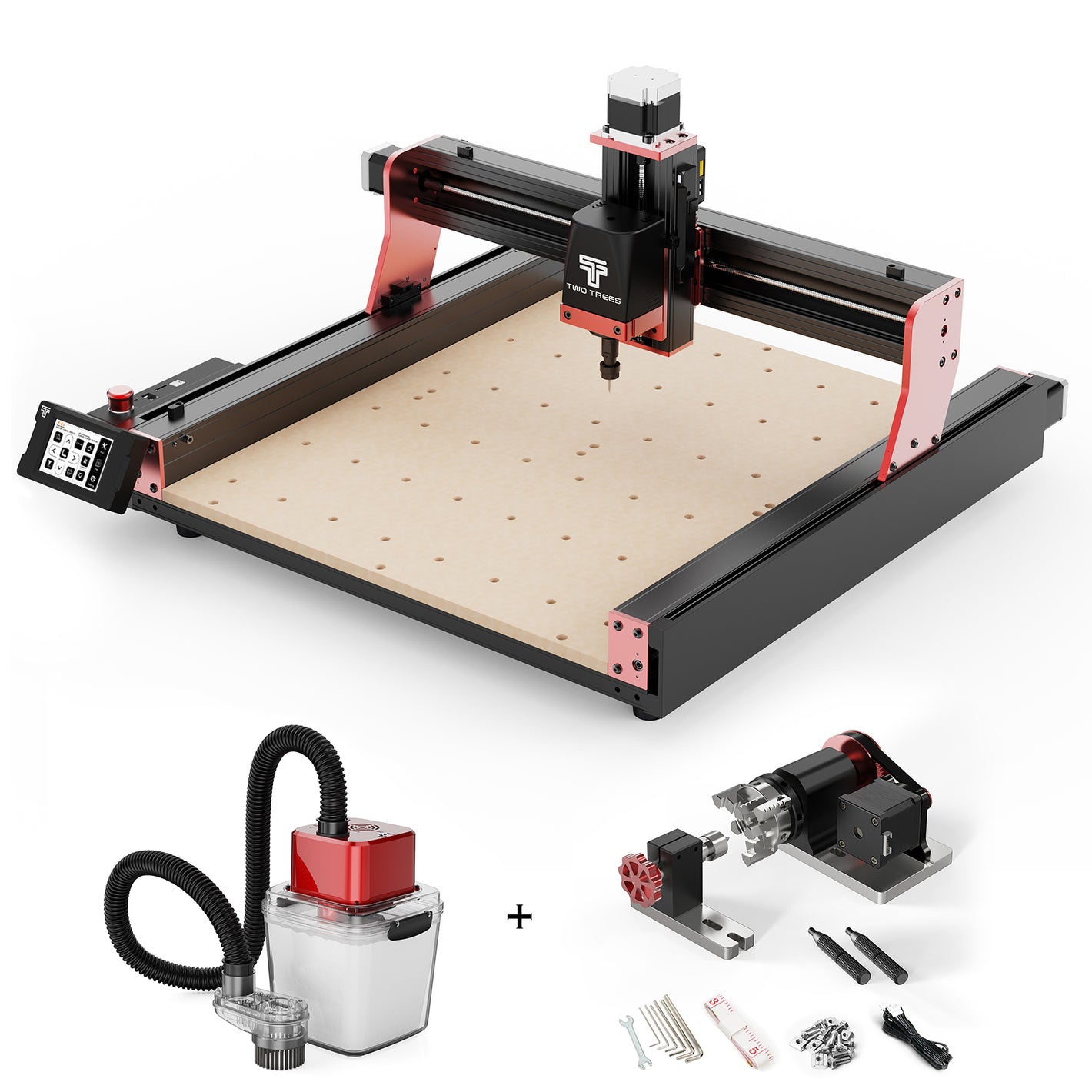 Macchina router CNC Twotrees TTC450 PRO + aspirapolvere M1 + 4° asse