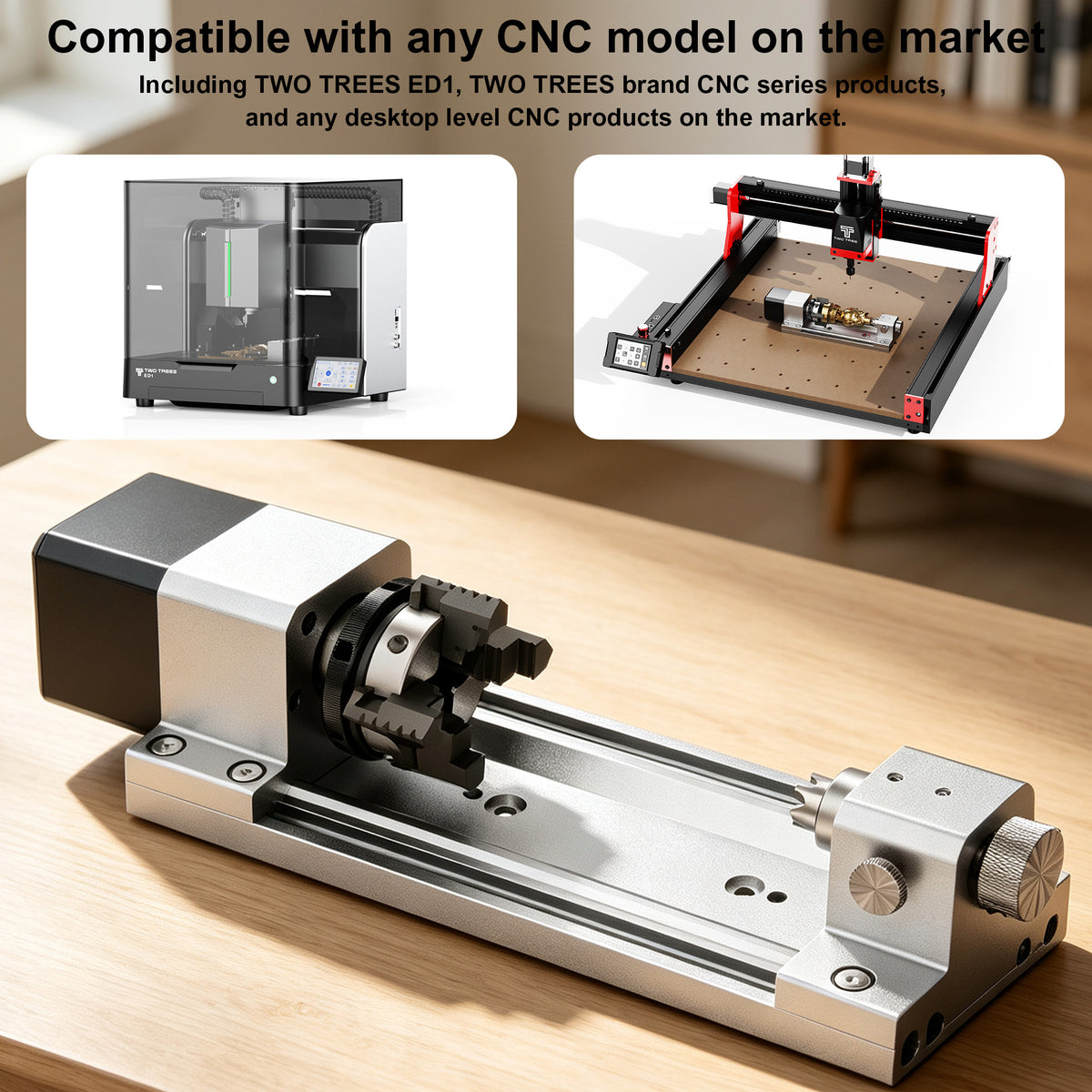 Twotrees 4th Axis CNC Rotary Module Kit for ED1