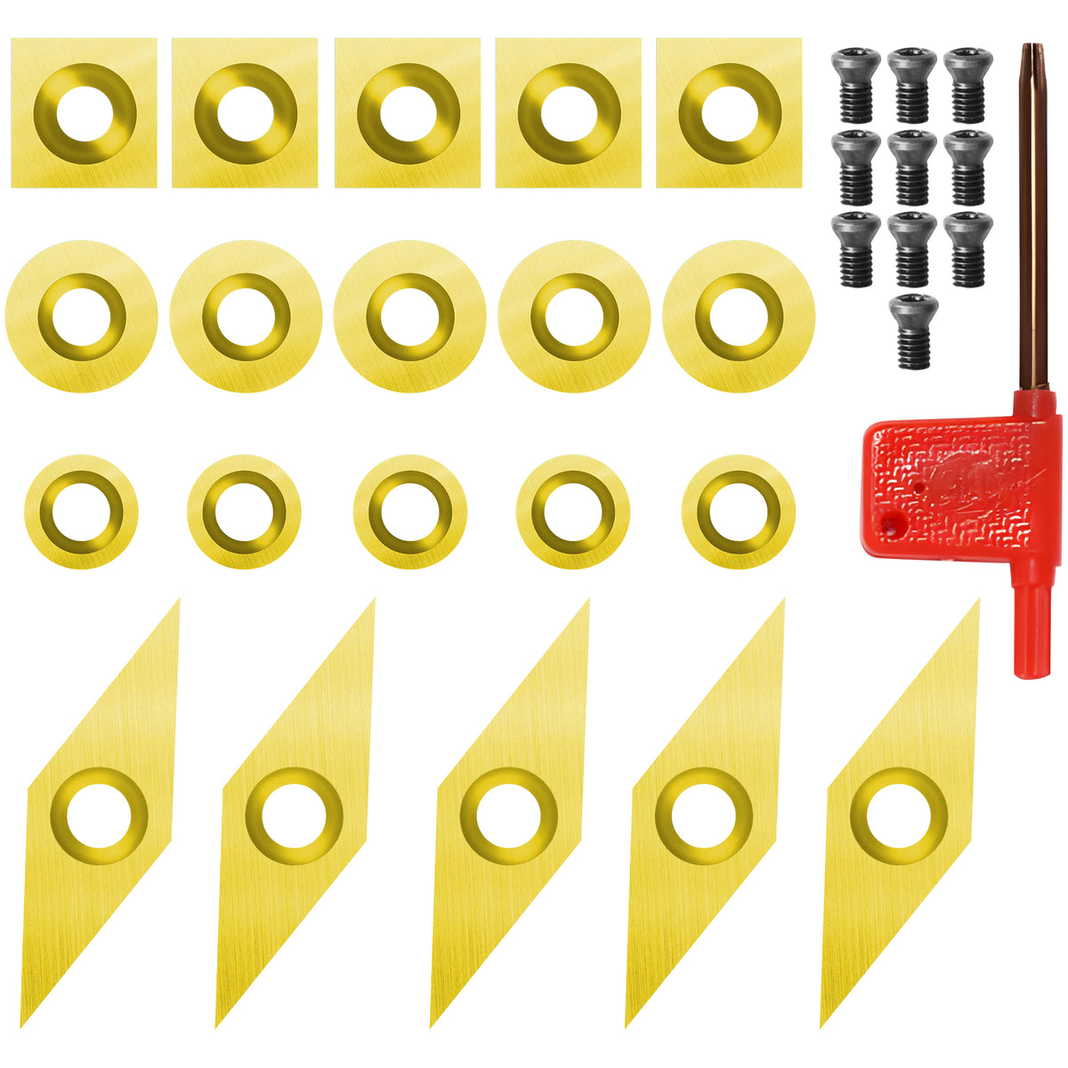 Twotrees TiN Coated Tungsten Cutters Insert Set