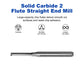 Twotrees Solid Carbide 2 Flute Straight End Mill