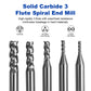 Twotrees HRC55 Härte | Wolframkarbid | 3-schneidiger Schaftfräser (5 Stück)