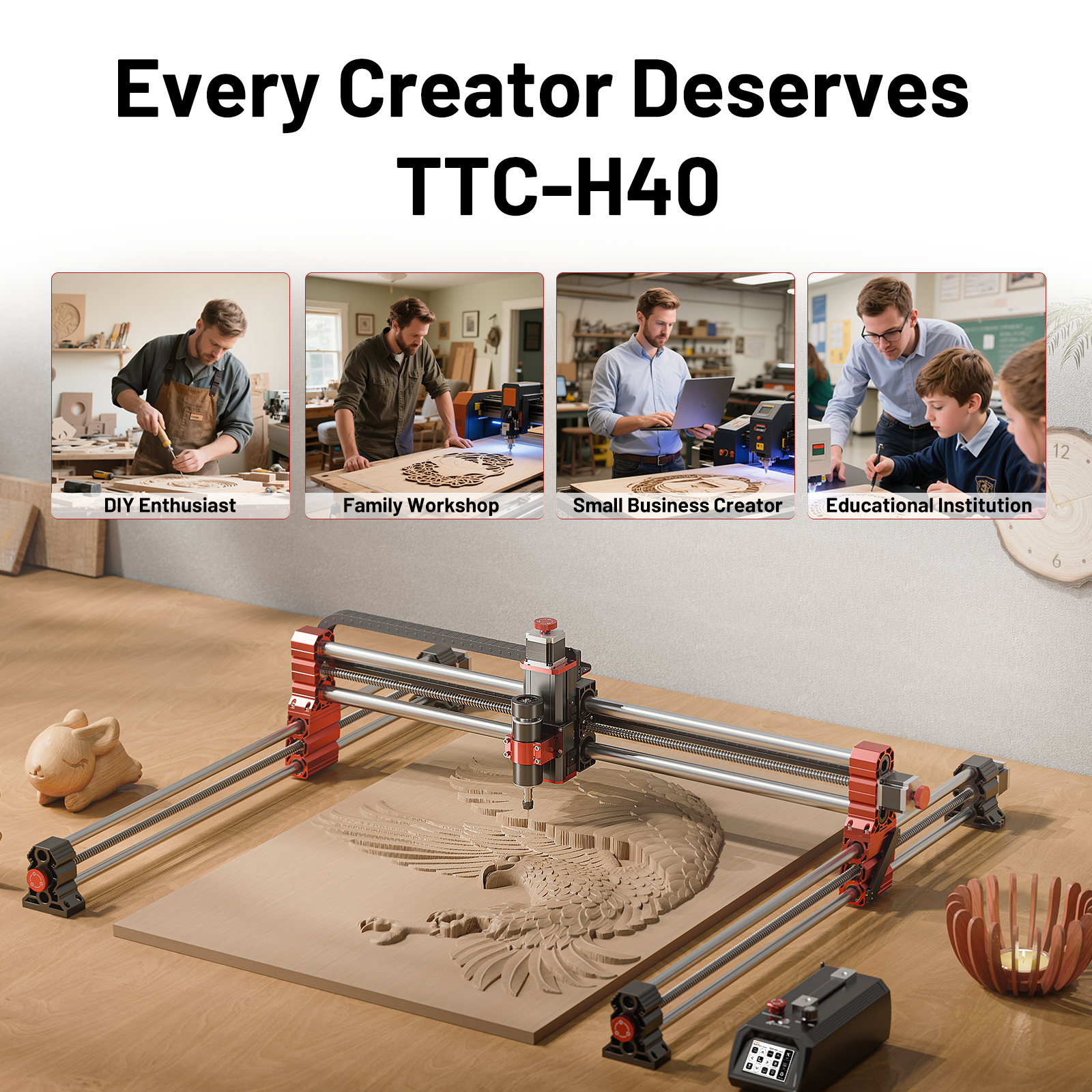 Twotrees TTC-H40 Large CNC Router Machine for Cutting and Engraving Twotrees TTC-H40 Large CNC Router Machine for Cutting and Engraving