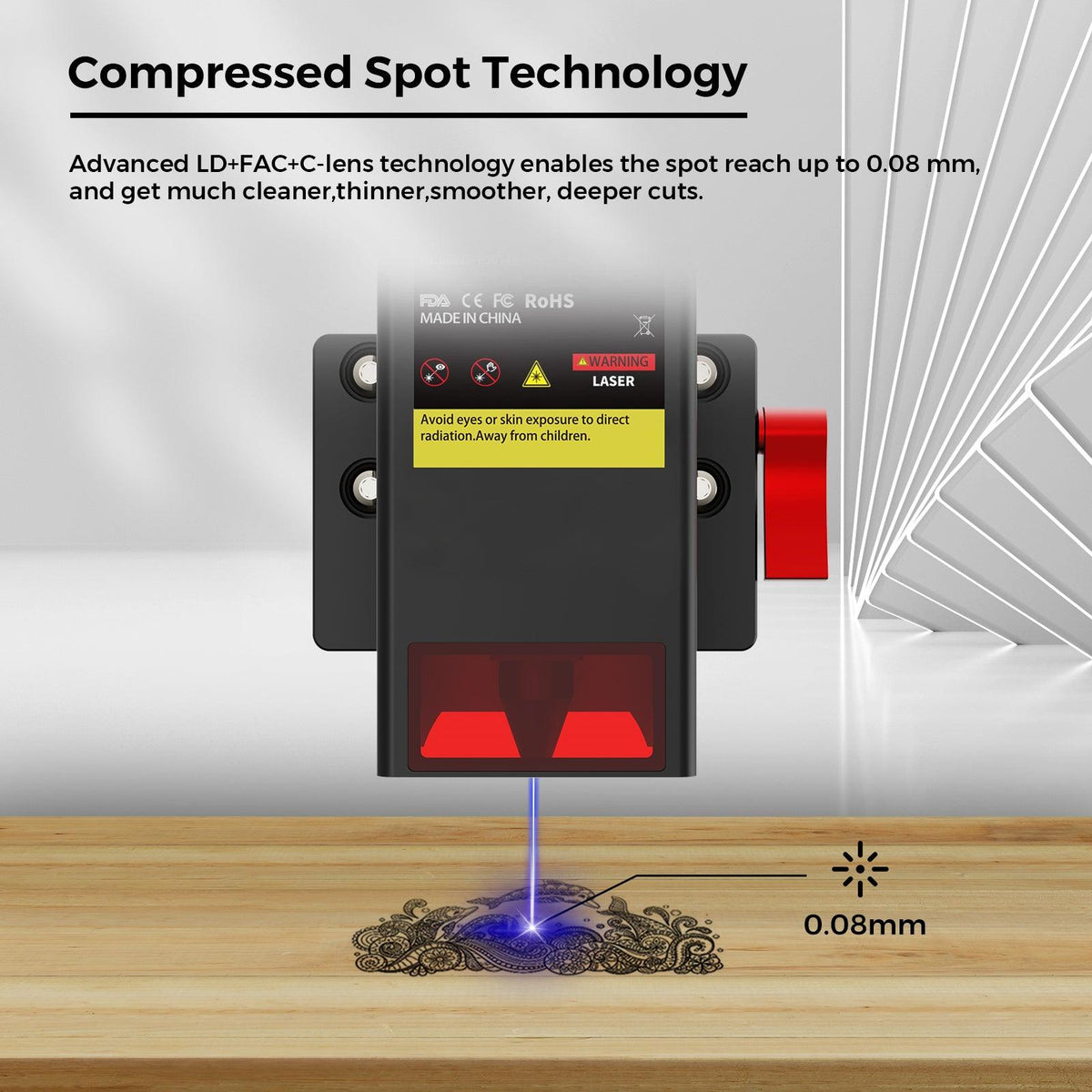Laser Reciever Module Optics Módulo láser Twotrees TC20 | Para TTC450 Pro, TTC450 Ultra, TTC6050 y ...