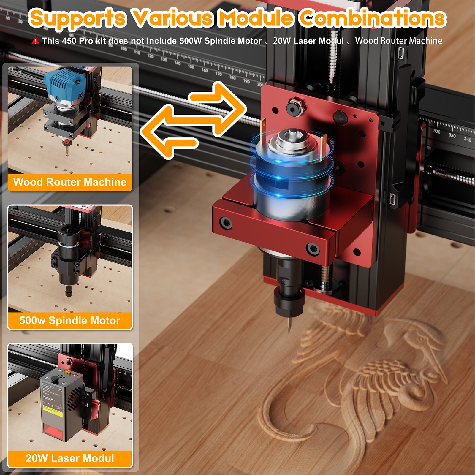 Twotrees TTC450 PRO CNC Router Machine for Desktop Engraving
